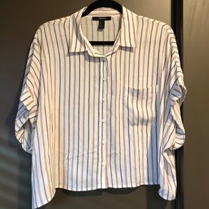 Striped cropped button up forever 21